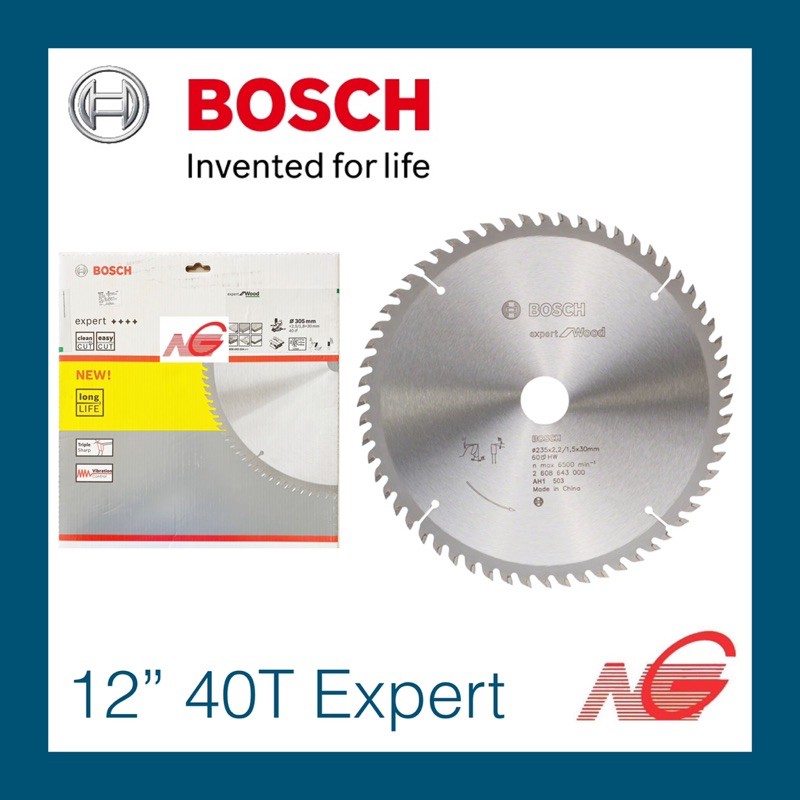 ใบเลื่อยวงเดือน BOSCH 12" 40-100 ฟัน Expert for Wood เปลี่ยนชื่อ PRO Wood