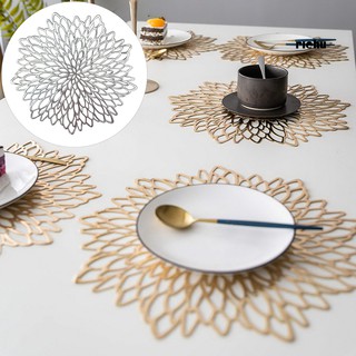 บนโต๊ะอาหาร❤38cm Round Hollow Flower Coaster Table Bowl Dish Pad Mat Placemat Party Decor