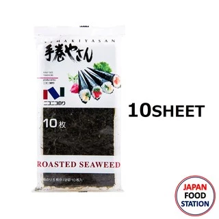 NICONICO NORI YAKINORI TEMAKIYASAN HALF SIZE 10 SHEET (6112) สาหร่ายทะเลย่างชนิดครึ่งแผ่น JAPANESE SEAWEED