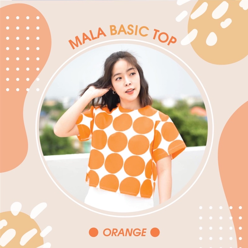 MALA BASIC TOP เสื้อครอปแขนสั้น ผ้าคอตตอนญี่ปุ่น POLKA DOT #7
