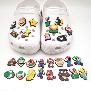 Jibbit อุปกรณ์เสริมหัวเข็มขัด สําหรับตกแต่งรองเท้า Croc Super Mario Jibitz Hole Shoe Clogs