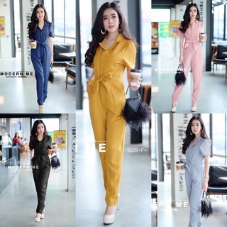 ME6209 จั้มสูทขายาว สุดหรูงานผูกโบว์ช่วงเอว ผ้าเนื้อซาร่า  กระดุมหน้า ปกสูทดูดีสุด เหมาะกับทุกโอกาสแนะนำเลยค่า