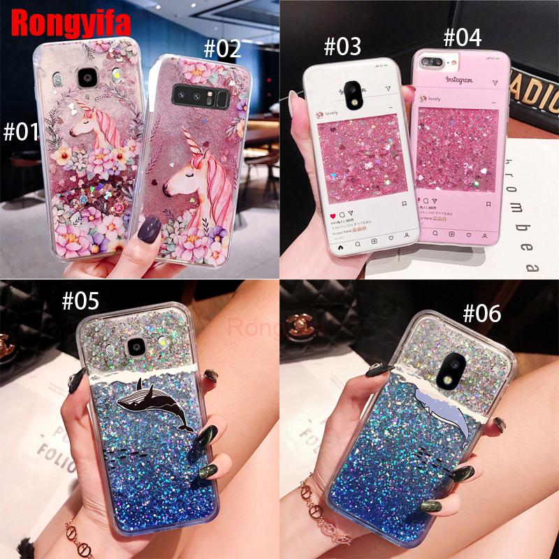 For Samsung Galaxy J3 J5 J7 J3 Pro 2017 J5 Pro 2017 J7 Pro 2017 Plus Case Quicksand Liquid Whale UnicornBling Glitter