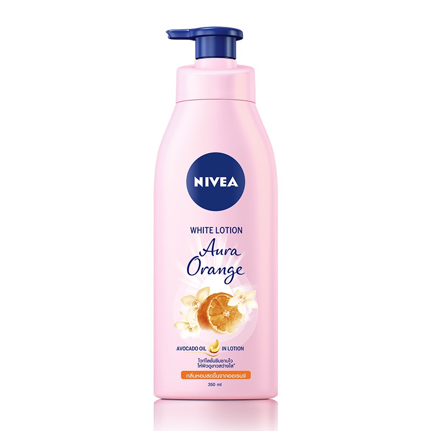 NIVEA นีเวีย ออร่า ออเรนจ์ ไวท์ โลชั่น 350 มล.