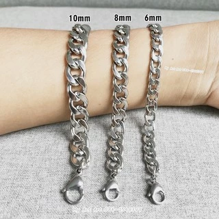 สร้อยข้อมือ สแตนเลส 6-10 mm เลสข้อมือ สร้อยข้อมือโซ่ สร้อยข้อมือแสตนเลสแท้ราคาถูก No.6