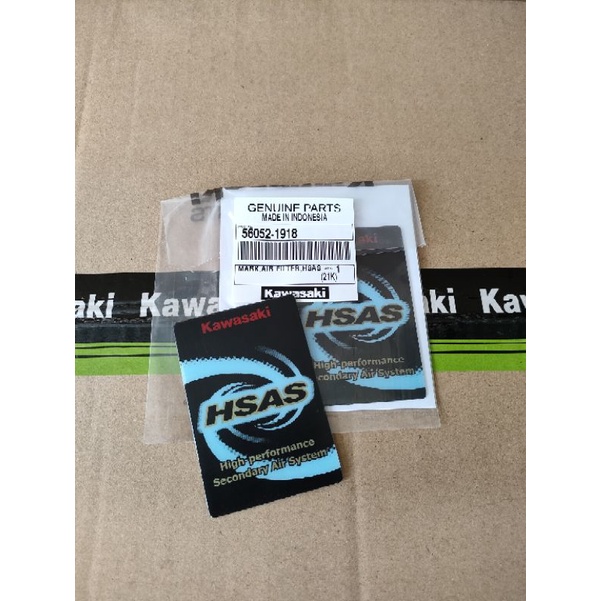 สติ๊กเกอร์ LABEL TUBE BOX HSAS NINJA 150 R SS RR ใหม่ OLD ORI KAWASAKI