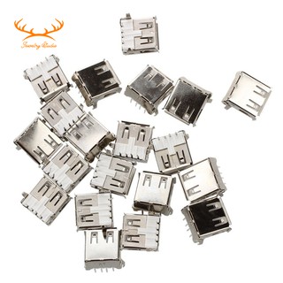 ☀SALE☀20 Pcs USB Female Type A 4-Pin DIP Right Angle Plug Jack Socket Connector