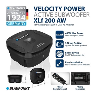 BASSBOXยางอะไหล่ BLAUPUNKT VELOCITY POWER ACTIVE SUBWOOFER XLf 200 AW 12.0"