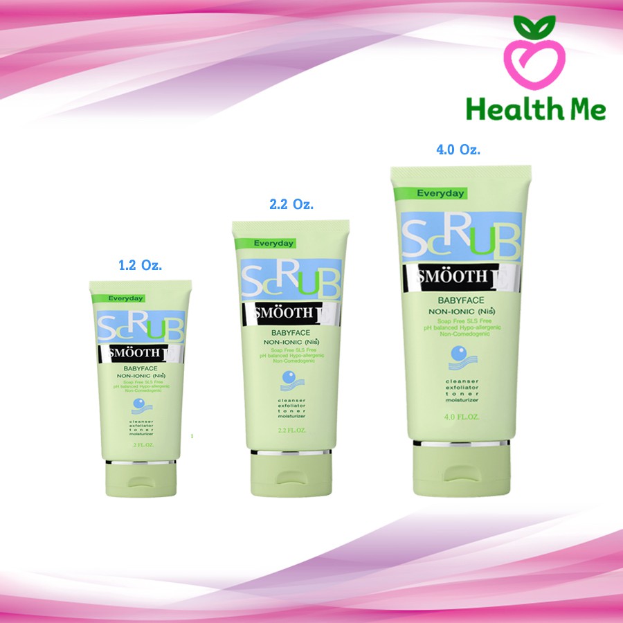 Smooth E Babyface Scrub 1.2 oz. (36 กรัม) / 2.2 oz. (66 กรัม) / 4.0 Oz. (120 กรัม) สมูทอี เบบี้ เฟส สครับ ไม่มีฟอง