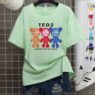 T0662. NEW สีพาสเทลสุดน่ารัก เสื้อยืดแฟชั่น ผ้าคอตตอน นิ่ม ใส่สบาย ใส่ได้ทั้งผู้หญิงและผู้ชาย