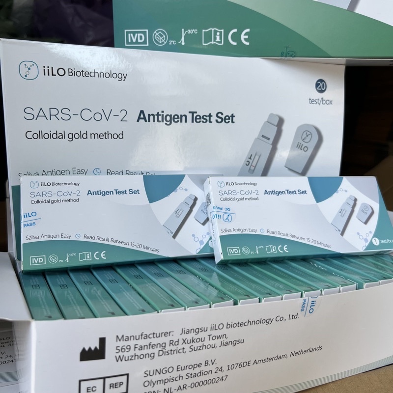 (แบบตรวจน้ำลาย)ชุดตรวจโควิด ATK Antigen Test Kit 1ชุดทดสอบ ส่งจากไทย