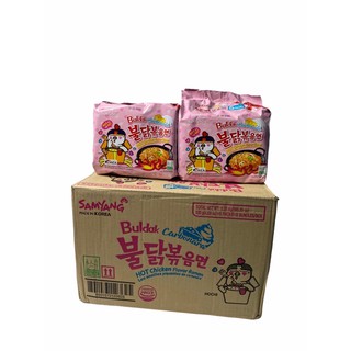 SAMYANG มาม่าเกาหลี CARBONARA,รส คาโบนาร่า สีชมพู่!! 130g 1ลัง/บรรจุ8แพค/จำนวน40ซอง ราคาส่ง ยกลัง สินค้าพร้อมส่ง!!