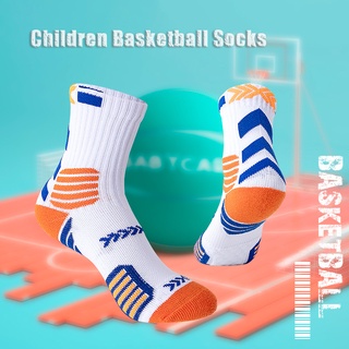 4-12 Years Old Children Basketball Socks Thick Trainning Students Girls Boys High Tube Socks Towel Bottom Breathable Elastic Kids Sports Socks Non-slip