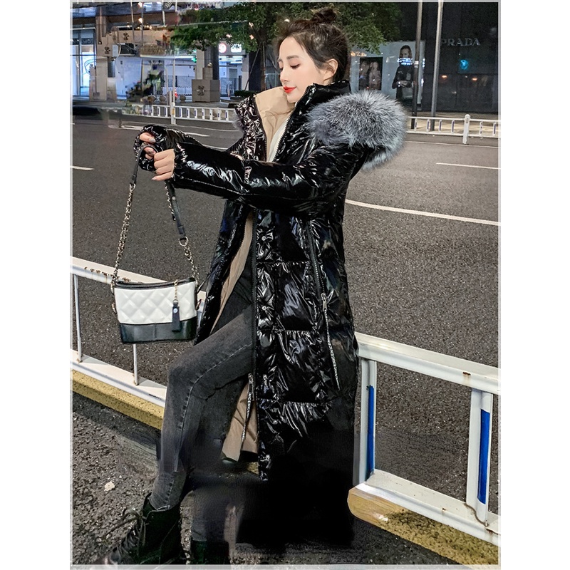 ผลิตภัณฑ์อย่างเป็นทางการ2022 New X-Long Winter Down Jacket Women White Duck Down Coat  Loose Real Natural Fox Fur Collar #4