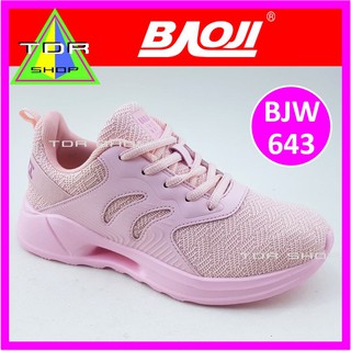 BAOJI BJW 643 รองเท้าผ้าใบผู้หญิง รองเท้าลำลอง ใส่ทำงาน สีชมพู