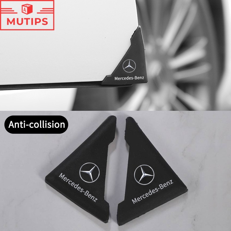 Mercedes Benz 2 ชิ้นสติกเกอร์ PVC ป้องกันรอยขีดข่วน สําหรับติดมุมประตูรถยนต์ W207 W211 W205 W212 W204 W220 W206 W124 W213 W218 W222