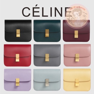 Shopee ราคาต่ำสุด 🔥ของแท้ 100% 🎁Celine Brand New TEEN CLASSIC Polished Calf Leather Handbag