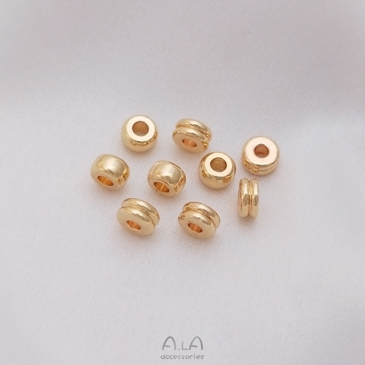เครื่องประดับDIYขายส่ง ลูกปัดสองชั้น ชุบทอง 14k แฮนด์เมด เครื่องประดับ DIY[ลูกปัด/ปะเก็น/ลูกปัดคั่น/สร้อยข้อมือ/สร้อยคอ/ต่างหู]