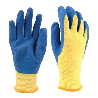 ถุงมือผ้าฝ้ายถักเคลือบยางธรรมชาติ SYNOS 21PDG300B Knitted cotton gloves, natural rubber coated, SYNOS 21PDG300B