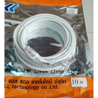 CABLE LAN สายแลนด์LAN UTP CAT6สายเน็ต สายแลนด์ 10 เมตร แบบสำเร็จ สายสัญญานเน็ตเข้าหัวแล้ว ใช้ดีได้มาตราฐาน แข็งแรงทนทาน