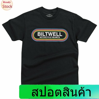 Illicit เสื้อยืดผู้ชายและผู้หญิง Biltwell Rock N Roll Cotton Casual T-Shirt Black Oversize Casual Mens T-Shirt Sportswe