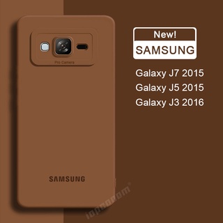 เคสโทรศัพท์มือถือ ซิลิโคนนิ่ม กันกระแทก สีพื้น สําหรับ Samsung Galaxy J7 2015 J700 J700F SM-J700F J5 J500 J500F SM-J500F J3 J7 2016 J710 J710F