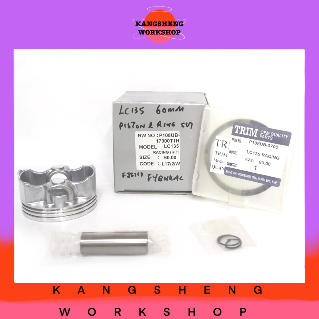 YAMAHA LC135 RACING PISTON & RING SET - *60mm/61mm/65mm* (LC 135/135LC MODIFIED