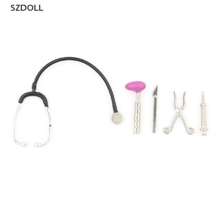 [cxSZDOLL]  5pcs/set Mini Medical Device Tool Dollhouse Auscultation Stethoscope  DOM