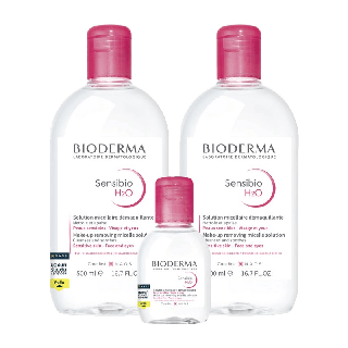 Bioderma ไมเซล่าคลีนซิ่งวอเตอร์ คลีนซิ่งผิวแพ้ง่าย (500 มล. 2 ขวด + 100 มล.)