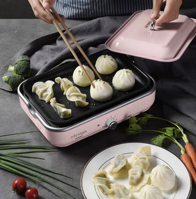 ประกัน 1 ปี พร้อมส่ง IRIS RICOPA เตาสี่เหลี่ยม/เตาไฟฟ้า+หม้อ  เคลือบเซรามิก RICOPA ญี่ปุ่น สีสวย ใช้