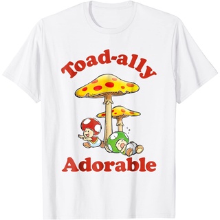 ผ้าฝ้ายคอกลม100%cotton เสื้อยืดคอวีผู้ชาย Nintendo Super Mario Adorable Toads Retro Graphic T-Shirt men เสื้อ ยืด ผู้ชาย