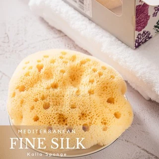 KALLA SPONGE ฟองน้ำธรรมชาติ ชนิด Fine Silk สีเหลือง ฟองน้ำ สำหรับล้างหน้าและอาบน้ำ เด็กและทารก