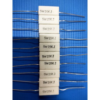 R กระเบื้อง ตัวต้านทาน 5W 25  K (แพ็ค 10 ตัว)
