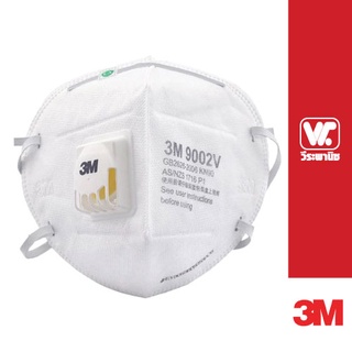 3M หน้ากากป้องกันฝุ่น ละออง แบบพับได้ พร้อมวาล์วระบายอากาศ 3M™ 9002V