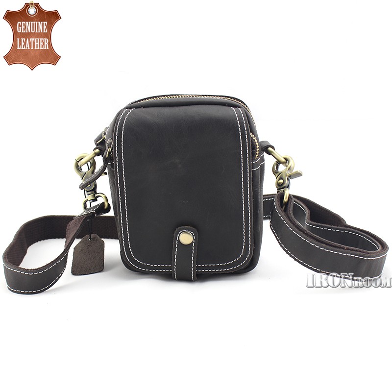 Ironroom Mens Leather 2 in 1 Sling Bag BG004