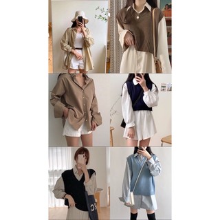 Sale 🔥เชิ้ตสีพื้น Oversized สไตล์มินิมอล 🧺🧸 เฉพาะ live ค่า