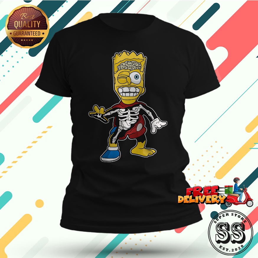SIMPSON BART FUNNY TSHIRT ผ้าฝ้ายคุณภาพสูง