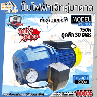 MISSUMAX ปั๊มเจ๊ทบาดาล ปั๊มเจ็ทท่อคู่ระบบออโต้ 1แรงม้า 750W ปั๊มน้ำ MITSUMAX รุ่น MDP100 ปั๊มเจทคู่ปั๊มบาดาล ปั้มน้ำ