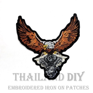 ตัวรีดติดเสื้อ ลาย นก นกอินทรีย์ Biker Motorcycles Eagle Patch WOP งานปัก DIY ตัวรีด อาร์มติดเสื้อ กระเป๋า เท่ๆ นกอินทรี