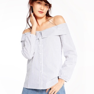 ส่งต่อ Shoulder top -Stripe Size XS อก 33 เอว 34 ความยาว 19