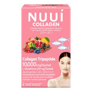 Nuui Collagen หนุยคอลลาเจน 10,000 มก. บำรุงผิวสวย กระจ่างใสได้ทุกวัน บรรจุ 6 ซอง (1 กล่อง) NEW