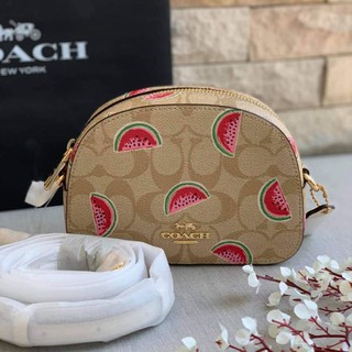 💚แท้💯 พร้อมส่ง💚 COACH 2627 MINI SERENA CROSSBODY IN SIGNATURE CANVAS WITH WATERMELON PRINT (IMR0Q)