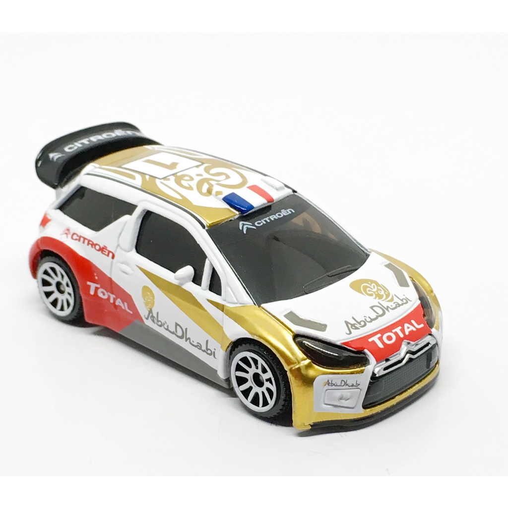 Majorette Citroen DS3 - Abu Dhabi no.1 - White / Gold Color /Wheels 5UW /scale 1/58 (3 inches) no Pa