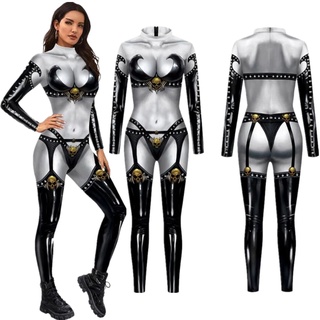 Evil Ernie Lady Death Hope Silm Jumpsuit Catsuit ผู้หญิงเซ็กซี่เครื่องแต่งกายคอสเพลย์ฮาโลวีนบอดี้สูท