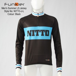 เสื้อจักรยานแขนยาวผู้ชายfunkier รุ่น Nitto-J-L สีดำ