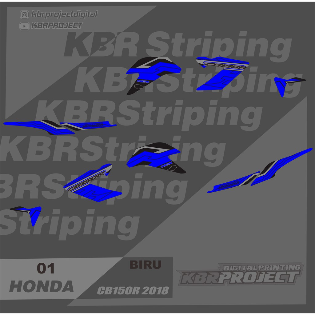 สติ๊กเกอร์ CB150R, HONDA CB150R 2018 01 สติ๊กเกอร์รายการแถบรถจักรยานยนต์แข่ง