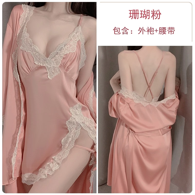ชุดนอนไม่ได้นอนชุดนอนเซ็กซี ชุดนอนเซ็กซี่ ชุดนอนสีพื้น ใส่สบาย สายคล้องคอ ชุดนอน ชุดราตรี เสื้อคลุมอาบน้ํา ชุดนอนหรูหรา ชุดนอน ของแท้ ระดับไฮเอนด์ บรรจุรหัส#893 thumbnail 8