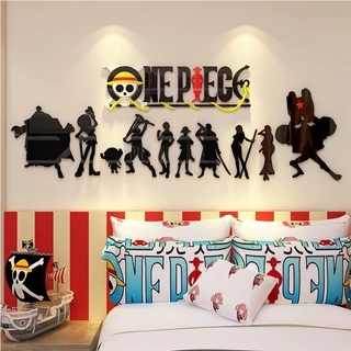 One Piece โปสเตอร์สติ๊กเกอร์ติดผนัง 3d สามมิติการ์ตูนอะนิเมะการ์ตูนลูฟี่สติ๊กเกอร์ตกแต่งห้องนอนเด็กหอพักสติ๊กเกอร์หอพัก
