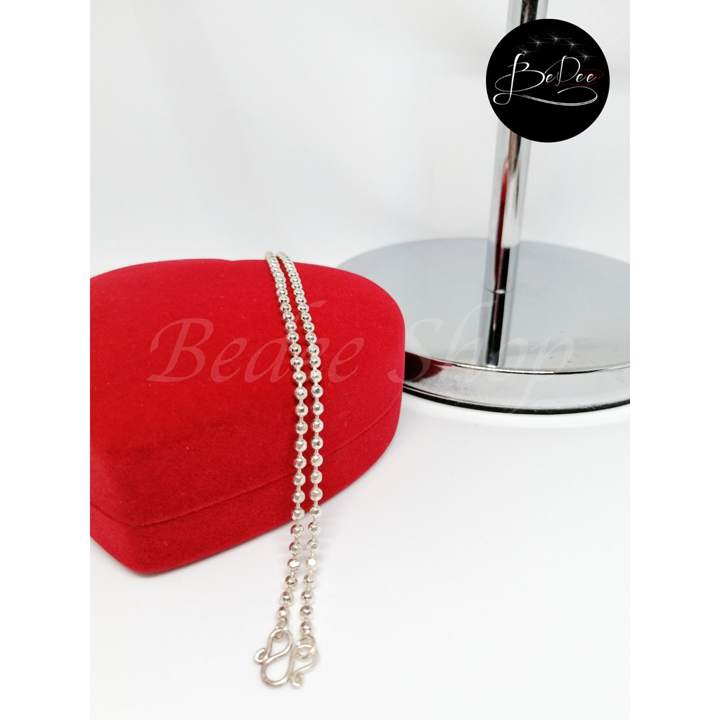 สร้อยคอเงินแท้ ลายบอลเหลี่ยม ขนาด 3 มิล.  รุ่น BD-NL-00902