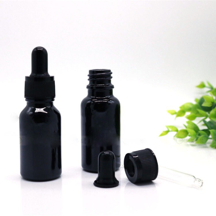 (แพ็ค100ขวด)ขวดดรอปเปอร์ สีดำ ขวดบีบหยด bottle glass 15 ml ขวดเซรั่ม ขวดน้ำมัน ขวดน้ำมันหอมระเหย